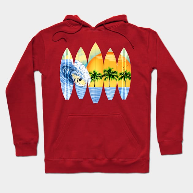 Surfer Surfing Big Wave Hoodie by macdonaldcreativestudios